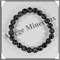 OBSIDIENNE MOUCHETEE - Bracelet Promotion - Perles de 8 mm - Montage Elastique - W