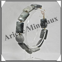 CYMOPHANE ou OEIL DE CHAT - Bracelet Compos - Disques et Rectangles - 19 cm - C008