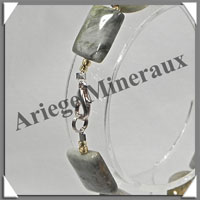 CYMOPHANE ou OEIL DE CHAT - Bracelet Compos - Disques et Rectangles - 19 cm - C009