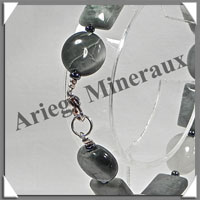 CYMOPHANE ou OEIL DE CHAT - Bracelet Compos - Disques et Rectangles - 21 cm - C018