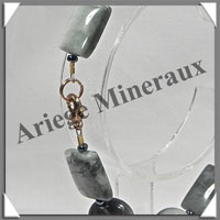 CYMOPHANE ou OEIL DE CHAT - Bracelet Compos - Disques et Rectangles - 22 cm - C019