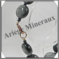 CYMOPHANE ou OEIL DE CHAT - Bracelet Compos - Disques - 19 cm - C007