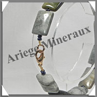 CYMOPHANE ou OEIL DE CHAT - Bracelet Compos - Rectangles - 19 cm - C014