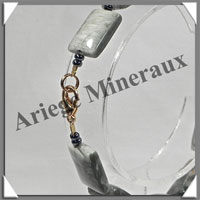 CYMOPHANE ou OEIL DE CHAT - Bracelet Compos - Rectangles - 19 cm - C015