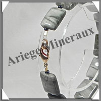 CYMOPHANE ou OEIL DE CHAT - Bracelet Compos - Rectangles - 19 cm - C016