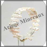 PERLES BLANCHES PLATES - Bracelet Perles de 30 mm - NFb