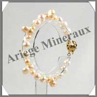 PERLES BLANCHES et ROSES (KECHIS) - Bracelet Perles de 6  8 mm - NK