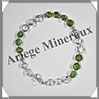 PERIDOT et QUARTZ ROSE - Bracelet Argent - Perles Facetes - 20 cm - 62 grammes - W002 USA - Brsil