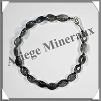 QUARTZ TOURMALINE - Bracelet Argent - Perles Ovales - 22 cm - 100 grammes - W001