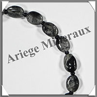 QUARTZ TOURMALINE - Bracelet Argent - Perles Ovales - 22 cm - 100 grammes - W001