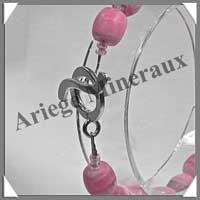 RHODOCHROSITE - Bracelet - Disques 10x8 mm - 20 cm - A004