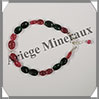 RUBIS + EMERAUDE - Bracelet Argent - Perles Ovales - 16 cm - 7,9 grammes - W001 Inde