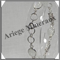SPECTROLITE Cristallise - Bracelet Argent - 7 Cabochons - 18 cm - P017