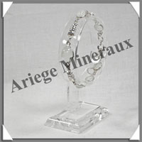 SPECTROLITE Cristallise - Bracelet Argent - 7 Cabochons - 20 cm - P018