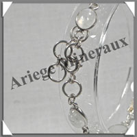 SPECTROLITE Cristallise - Bracelet Argent - 7 Cabochons - 20 cm - P018