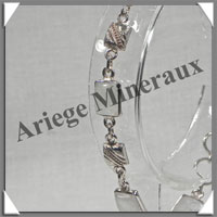 SPECTROLITE Cristallise - Bracelet Argent - 6 Cabochons - 19 cm - P021