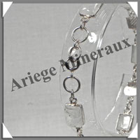 SPECTROLITE Cristallise - Bracelet Argent - 6 Cabochons - 19 cm - P021