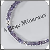 TANZANITE - Bracelet Argent - Disques Facets - 17 cm - 4,4 grammes - W001
