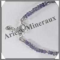 TANZANITE - Bracelet Argent - Disques Facets - 17 cm - 4,4 grammes - W001