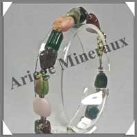 TOURMALINE MULTICOLORE - Bracelet Nuggets 7  10 mm - 20 cm - C001