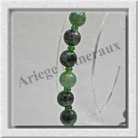 ZOIZITE RUBIS - Bracelet Perles 6 mm - 21 cm - M001