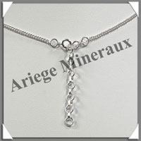 AMETHYSTE Cristallise - Collier Argent - 4 Pierres Facetes - 42 cm - P007