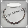 AGATE DRAPEE - Collier Compos - Tubes 12x8 et Perles 8 mm - 45 cm - C001 Brsil
