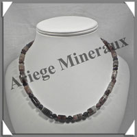 AGATE DRAPEE - Collier Compos - Tubes 12x8 et Perles 6 mm - 46 cm - C003