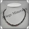 AGATE DRAPEE - Collier Compos - Tubes 12x8 et Perles 6 mm - 45 cm - C004 Brsil