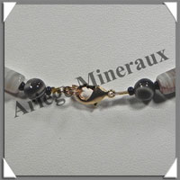 AGATE DRAPEE - Collier Compos - Tubes 12x8 et Perles 6 mm - 45 cm - C004