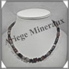 AGATE DRAPEE - Collier Compos - Tubes 12x8 et Perles 6 mm - 46 cm - C006 Brsil