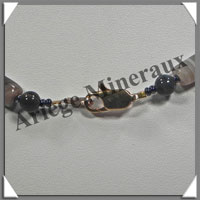 AGATE DRAPEE - Collier Compos - Tubes 12x8 et Perles 6 mm - 46 cm - C006
