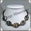 AGATE DRAPEE - Collier Compos - 5 Ovales, Tubes et Perles - 48 cm - C017 Brsil