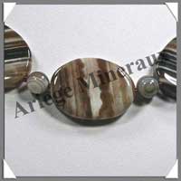 AGATE DRAPEE - Collier Compos - 5 Ovales, Tubes et Perles - 48 cm - C017