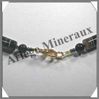 AGATE DRAPEE - Collier Compos - 5 Ovales, Tubes et Perles - 48 cm - C018
