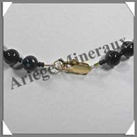 AGATE DRAPEE - Collier Compos - 3 Rectangles 30x25 mm et Perles 8 mm - 45 cm - C020