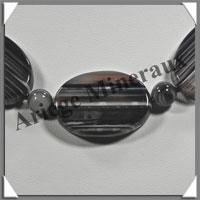 AGATE DRAPEE - Collier Compos - 5 Ovales, Tubes et Perles - 48 cm - C024