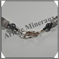 AGATE DRAPEE - Collier Compos - 5 Ovales, Tubes et Perles - 48 cm - C024