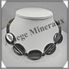 AGATE DRAPEE - Collier Compos - 5 Ovales, Tubes et Perles - 46 cm - C025 Brsil