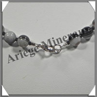 AGATE DRAPEE - Collier Compos - 5 Rectangles 35x25 mm et Perles 8 mm - 52 cm - C029