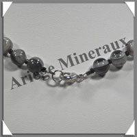 AGATE DRAPEE - Collier Compos - 3 Rectangles 30x25 mm et Perles 6 mm - 42 cm - C032