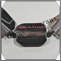 AGATE DRAPEE - Collier Compos - 5 Rectangles 35x25 mm et Perles 6 mm - 49 cm - C031