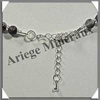 AGATE DRAPEE - Collier Compos - 1 Ovale 35x25 mm et Perles 6 mm - 45 cm - C033