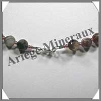 AGATE DRAPEE - Collier Perles Facetes 8 mm - 46 cm - C011