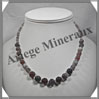 AGATE DRAPEE - Collier Perles 4 et 10 mm en dgrad - 44 cm - C001 Brsil