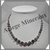 AGATE DRAPEE - Collier Perles 4 et 10 mm en dgrad - 44 cm - C002 Brsil