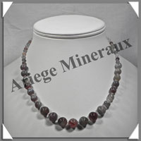 AGATE DRAPEE - Collier Perles 4 et 10 mm en dgrad - 44 cm - C002