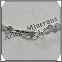 AGATE DRAPEE - Collier Perles 4 et 10 mm en dgrad - 44 cm - C002