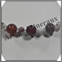 AGATE DRAPEE - Collier Perles 4 et 10 mm en altern - 42 cm - C003