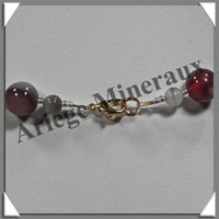 AGATE DRAPEE - Collier Perles 4 et 10 mm en altern - 42 cm - C003